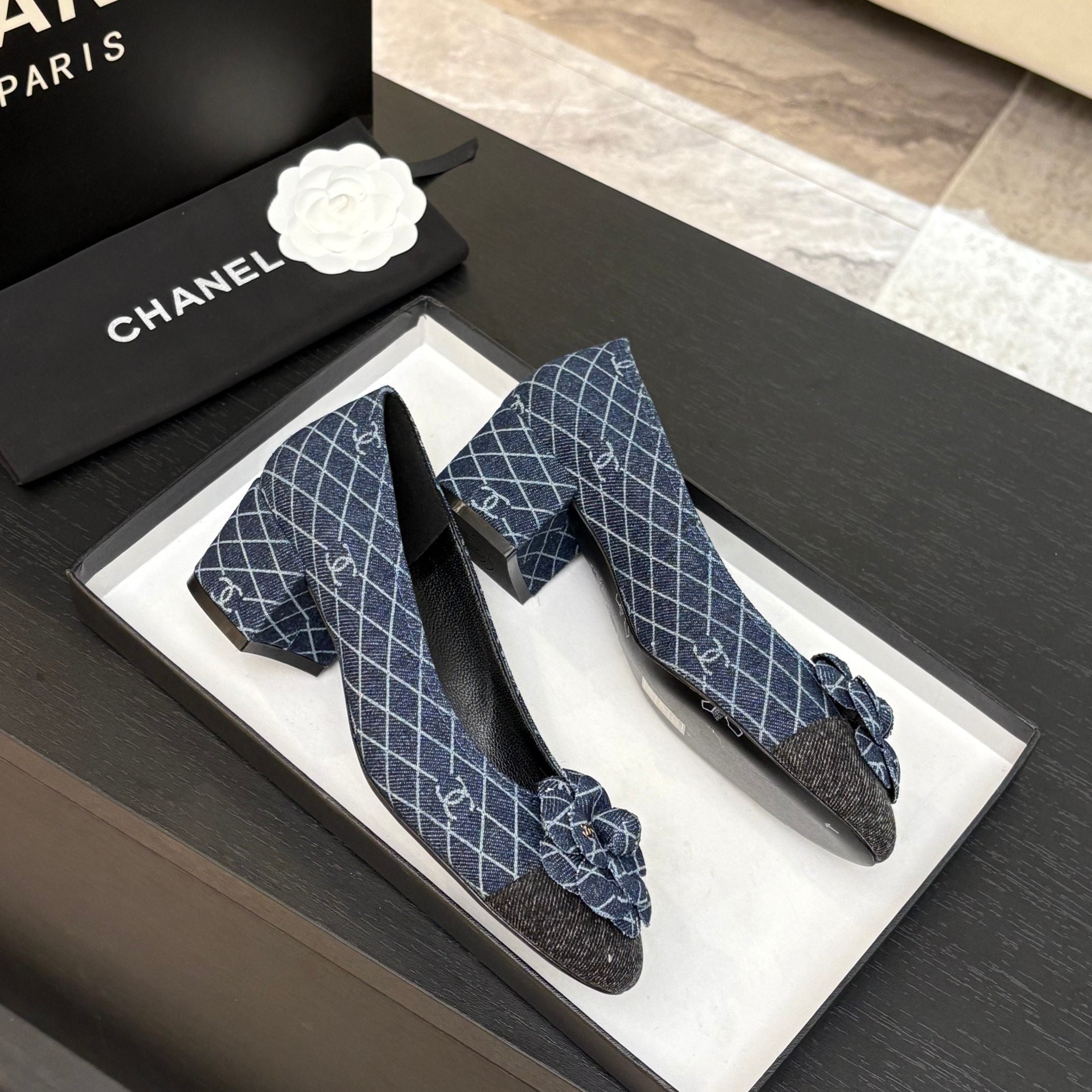 CAMELLIA BALLERINAS BLUE DENIM