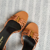 BABYLONE SANDALS 90 IN BLACK TAN LAMBSKIN