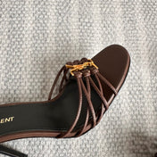 BABYLONE SANDALS 90 IN BLACK BROWN LAMBSKIN