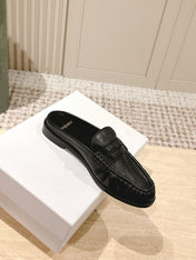 YSL 25S LOAFER MULE IN BLACK CALFSKIN