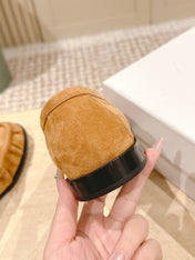 YSL 25S SAINT LAURENT LOAFERS IN BROWN SUEDE WITH SMALL LOGO