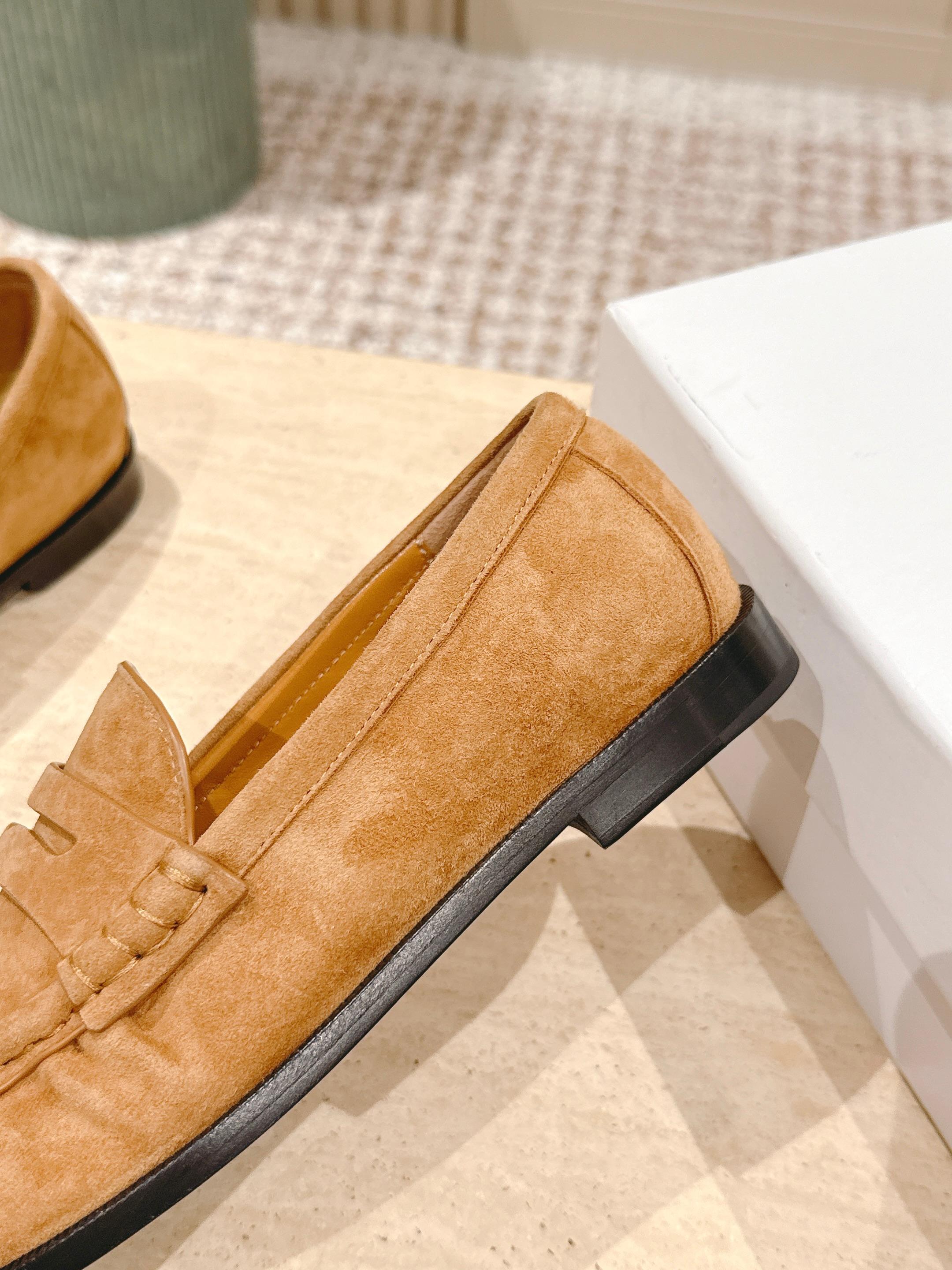 YSL 25S SAINT LAURENT LOAFERS IN BROWN SUEDE WITH SMALL LOGO