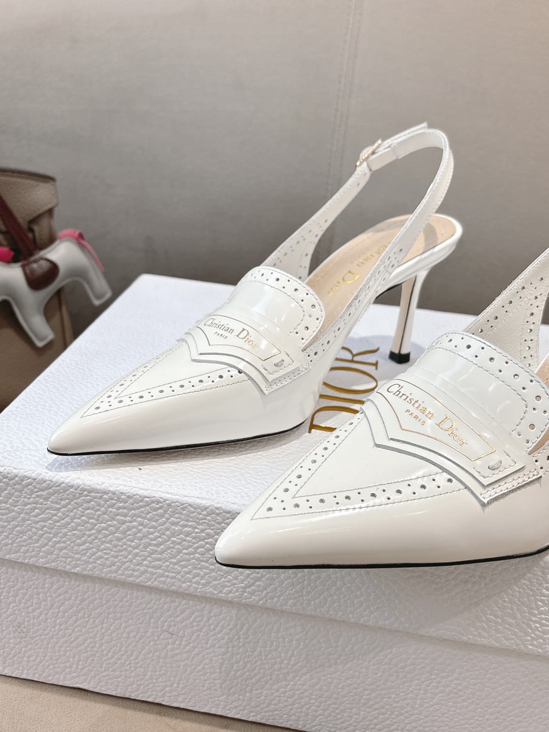 BOY SLINGBACK PUMP 35 MM IN WHITE CALFSKIN
