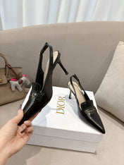 BOY SLINGBACK PUMP 75 MM IN BLACK CALFSKIN