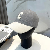 BASEBALL CAP MODEL 652409 IN WHITE AND GRAY FELTED FABRIC