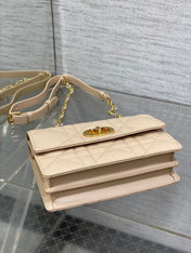 MISS CARO MINI 17 BAG IN POWDER BEIGE MACROCANNAGE LAMBSKIN