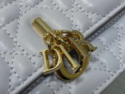 DIOR 25S DIOR TALK PHONE POUCH 21 IN PALE LILAC CALFSKIN GOLD HARDWARE