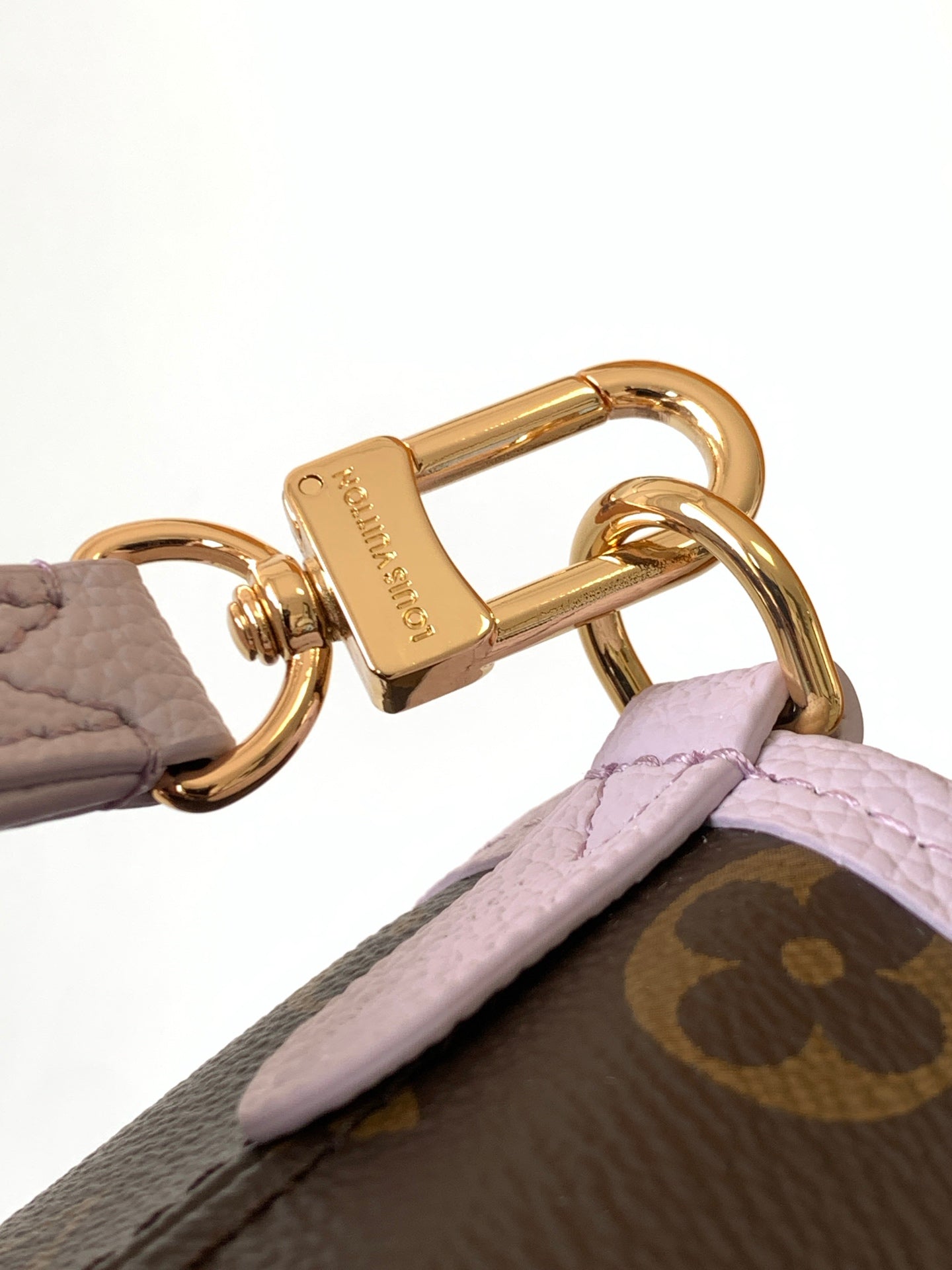 LV 25S NEVERFULL BANDOULIÈRE INSIDE OUT BB 31 IN LIGHT PURPLE AND BROWN CALFSKIN