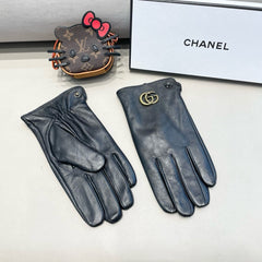 DOUBLE G GLOVES IN BLACK LAMBSKIN 370906