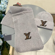 SET CLASSIC SCARF AND HAT IN GRAY WOOL 414787