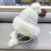 BEANIE HAT IN WHITE WOOL AND COTTON 419746