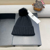 BEANIE HAT IN BLACK WOOL 422454