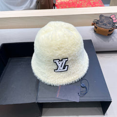 BUCKET HAT IN CREAM BEIGE RABBIT FUR 426225