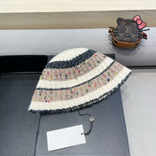 STRIPED KNITTED BUCKET HAT COLORFUL 428101