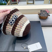 STRIPED KNITTED BUCKET HAT COLORFUL 428102