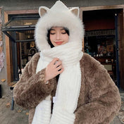 BEANIE HAT IN WHITE WOOL AND LAMB FUR 435076