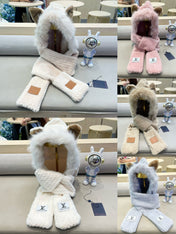 BEANIE HAT IN WHITE WOOL AND LAMB FUR 435076