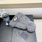 BEANIE HAT IN GRAY WOOL 433485