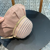 STRIPED BUCKET HAT IN WOOLLY BEIGE COTTON 434999
