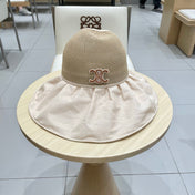 WIDE BRIM HALF HEAD HAT MODEL 650678 IN DARK BEIGE MESH FABRIC