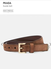 PRADA 25S BELT 25 MM IN BROWN SUEDE 542643