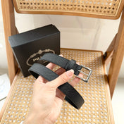 PRADA 25S BELT 25 MM IN BLACK CALFSKIN 542644