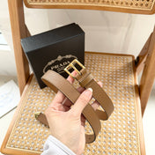 PRADA 25S BELT 25 MM IN LIGHT BROWN CALFSKIN 542646