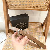 PRADA 25S BELT 25 MM IN LIGHT BROWN CALFSKIN 542647