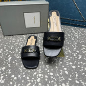 WHITNEY SLIDE IN BLACK CALFSKIN