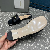 WHITNEY SLIDE IN BLACK CALFSKIN