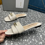 FLAT MULE IN WHITE CREAM CALFSKIN