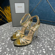 IDA SANDAL 10 CM IN GOLD SNAKE PATTERNED CALFSKIN