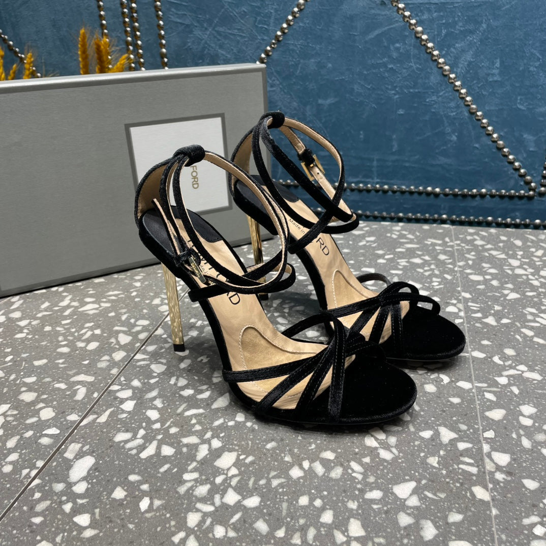VELVET IDA SANDAL 10 CM BLACK