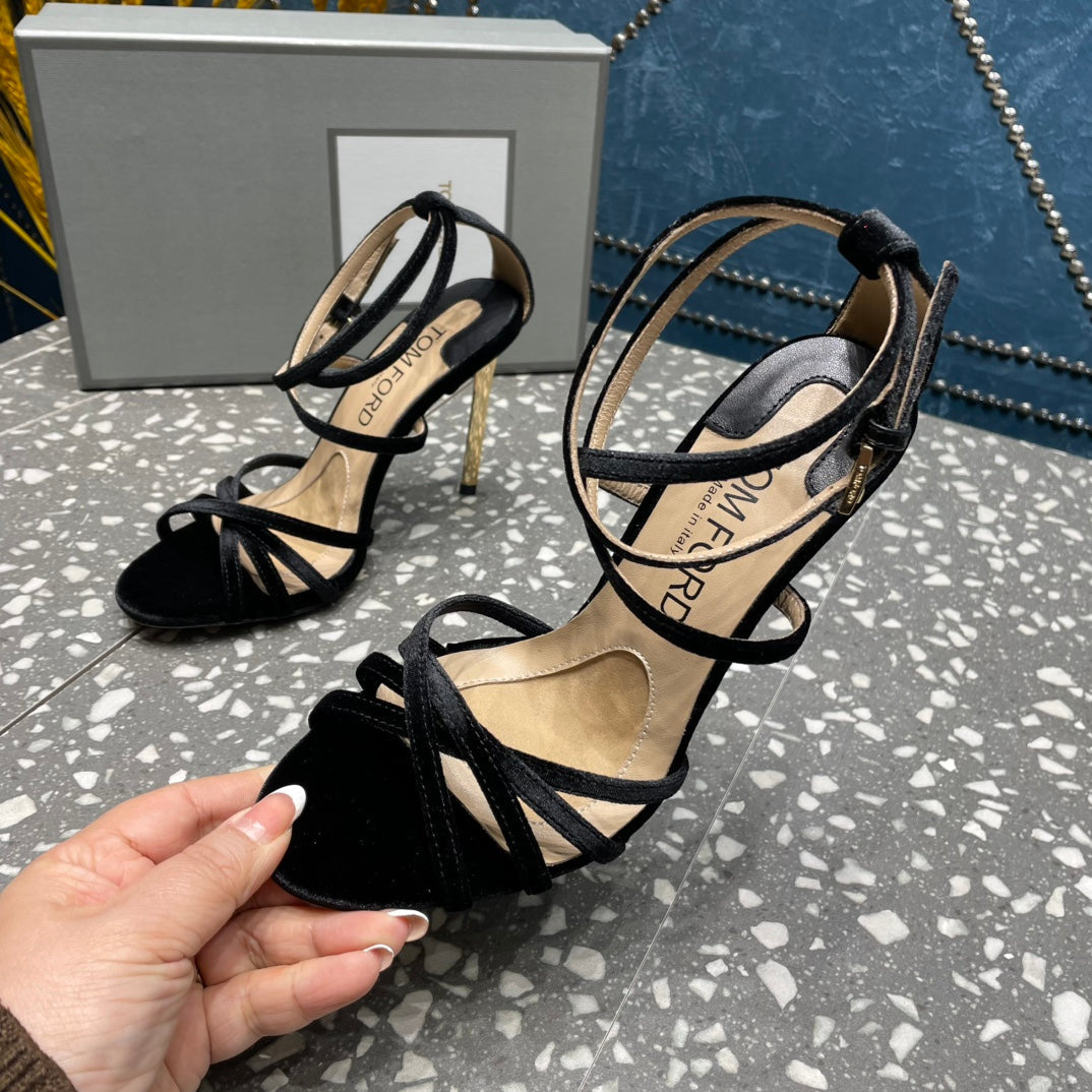 VELVET IDA SANDAL 10 CM BLACK