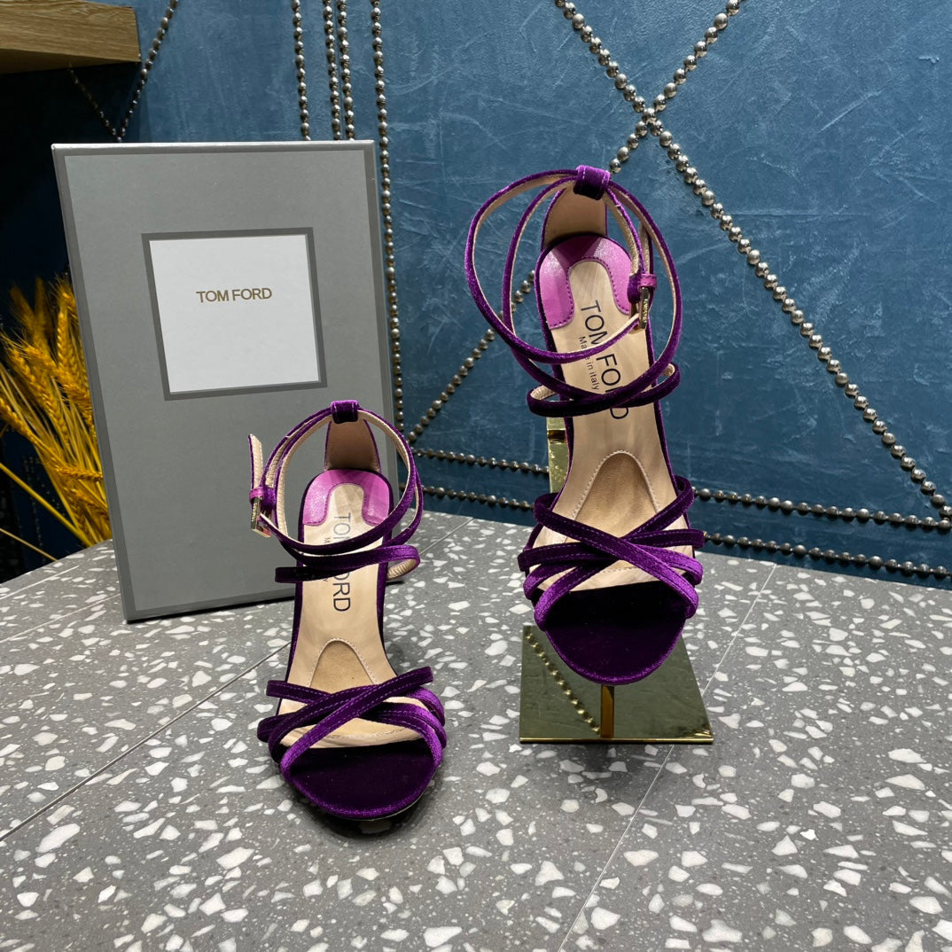 VELVET IDA SANDAL 10 CM PALATINATE PURPLE