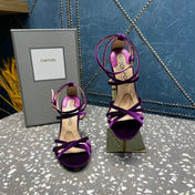 VELVET IDA SANDAL 10 CM PALATINATE PURPLE