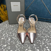 HIGH HEELS 10 CM IN DUSTY PINK SNAKE PATTERNED CALFSKIN