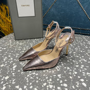 HIGH HEELS 10 CM IN DUSTY PINK SNAKE PATTERNED CALFSKIN