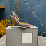 HIGH HEELS 10 CM IN DUSTY PINK SNAKE PATTERNED CALFSKIN