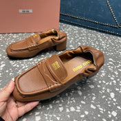 HIGH BROGUE LOAFERS IN CARAMEL BROWN LAMBSKIN