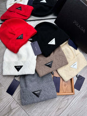 BEANIE HAT IN BLACK WOOL AND RABBIT FUR 436400
