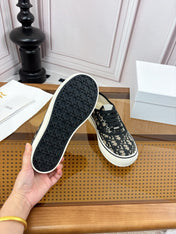 DIOR 26S LOW TOP SNEAKERS 35MM IN BLACK OBLIQUE CANVAS WITH RUBBER SOLE