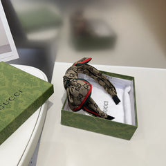 BOW HAIRBAND IN DARK BEIGE MONOGRAM CANVAS 414472