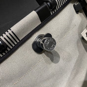 HERBAG A DOS ZIP RETOURNE BACKPACK 29 IN OFF-WHITE MIX BLACK CANVAS AND CALFSKIN