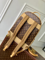 OUTDOOR BACKPACK 44 IN BEIGE CALFSKIN AND BROWN MONOGRAM CANVAS
