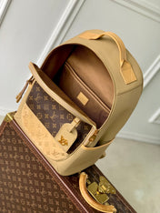 OUTDOOR BACKPACK 44 IN BEIGE CALFSKIN AND BROWN MONOGRAM CANVAS