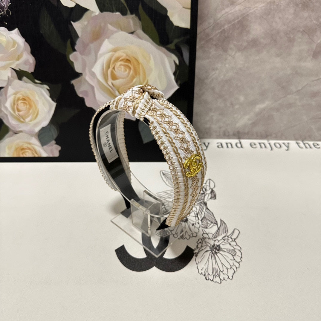 LIGHT YELLOW MIX WHITE FABRIC HEADBAND 168588