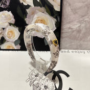 SILK THICK HEADBAND WHITE FLOWER PRINT 239958