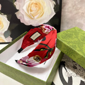 HAIRBAND IN RED FLORAL SILK 252675
