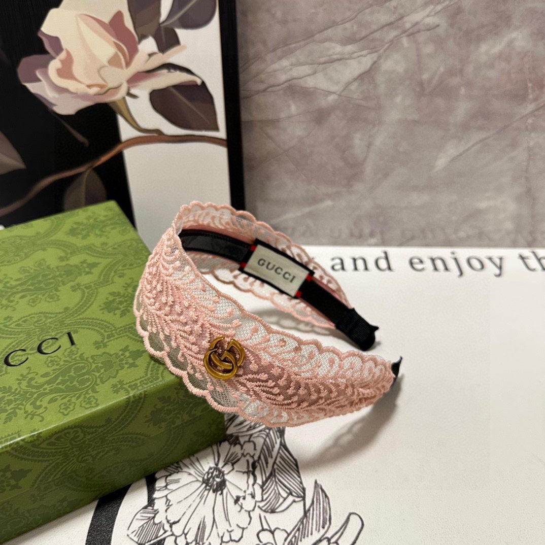 HAIRBAND IN LIGHT PINK LACE 295831